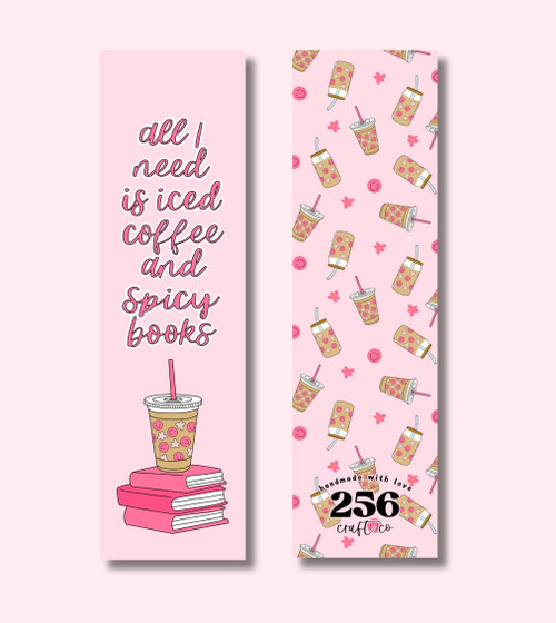 FREE BOOKISH STICKERS! Iced Coffee and Spicy Books Handmade Bookmark