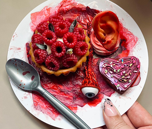 $10 OFF! Raspberry Rage Tart Fake Dessert Plate