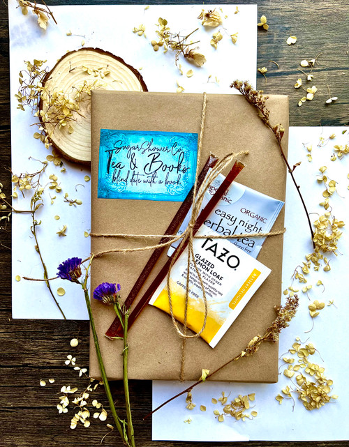 Tea & Books Blind Date With a Book - Tea Bags, Bookmark, Honey Sticks - Choose Your Genre
