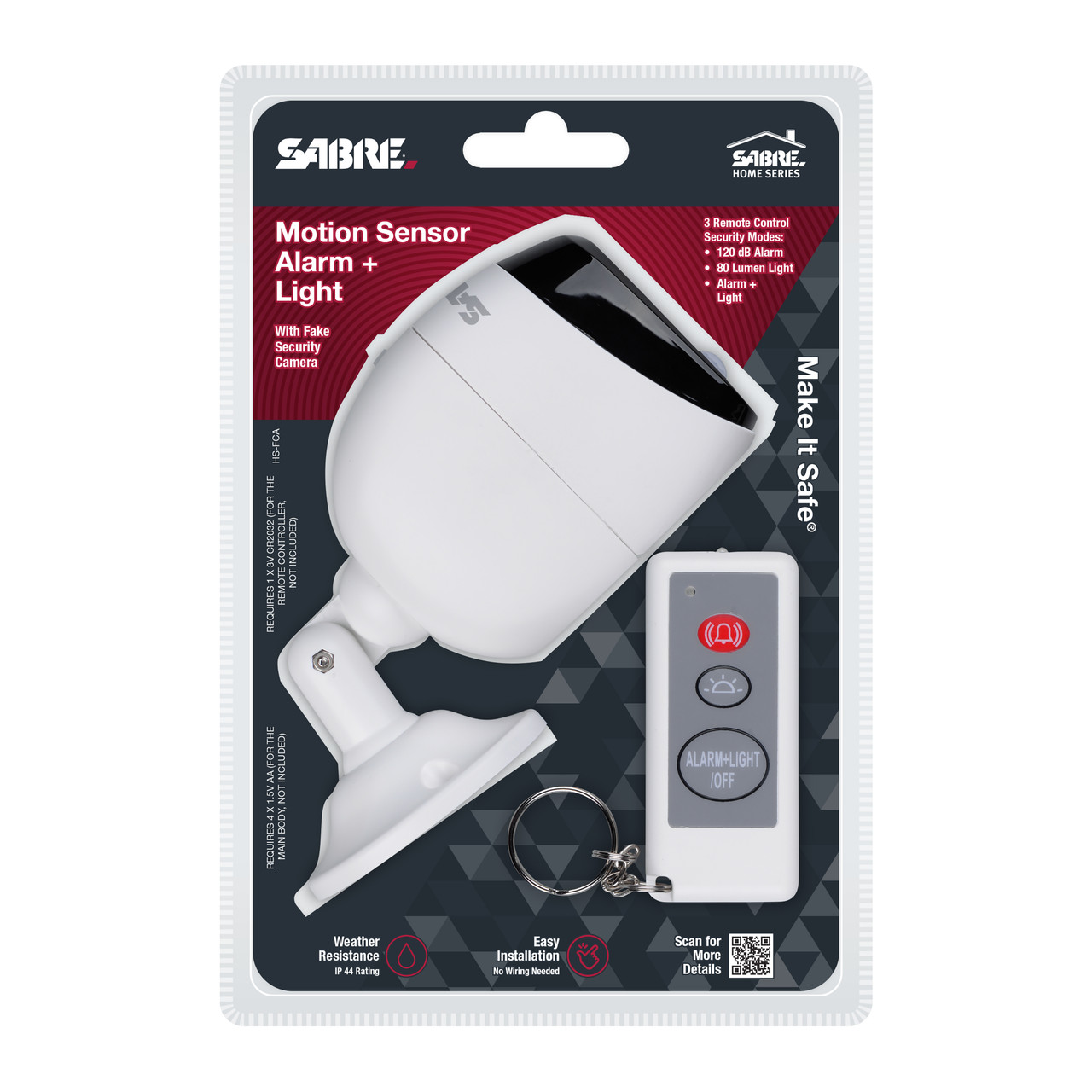 SABRE 2in1 Motion Sensor Alarm & Light Security Camera