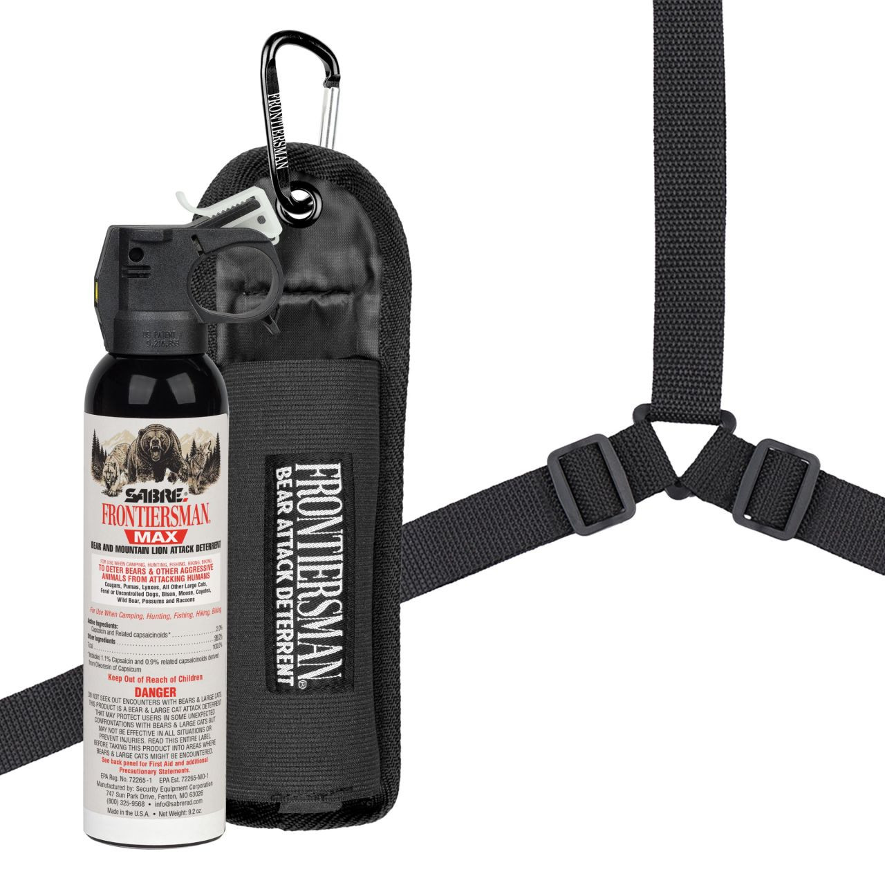 Bear Spray with 3-in-1 Holster – 9.2 oz Frontiersman MAX