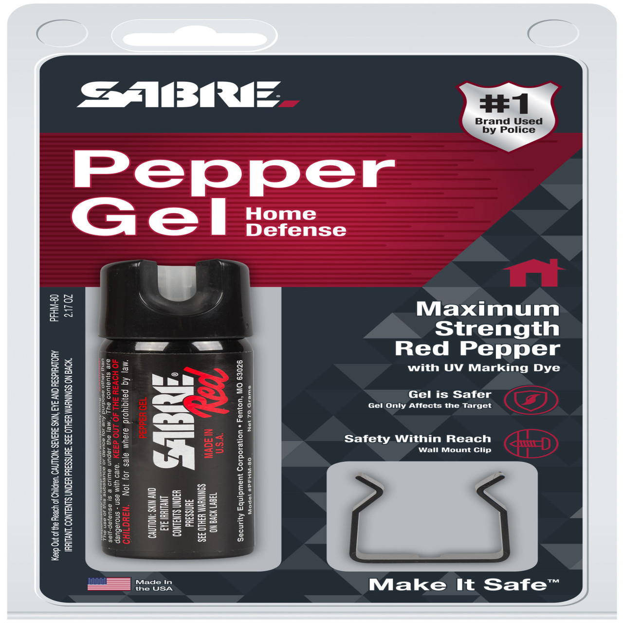  SABRE Red Home Defense Pepper Gel With Wall Mount For Easy  Access, Max Strength OC Spray, UV Marking Dye Helps Identify Suspects, Full  Hand Grip For More Accurate Aim, Secure