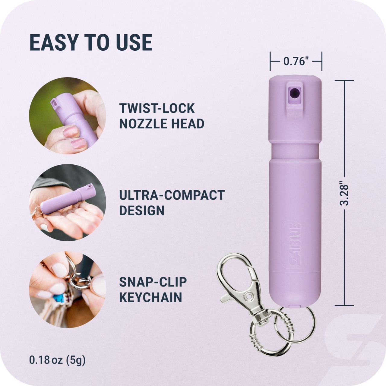 Mighty Discreet Pepper Spray 2-Pack - Soft Pink | SABRE