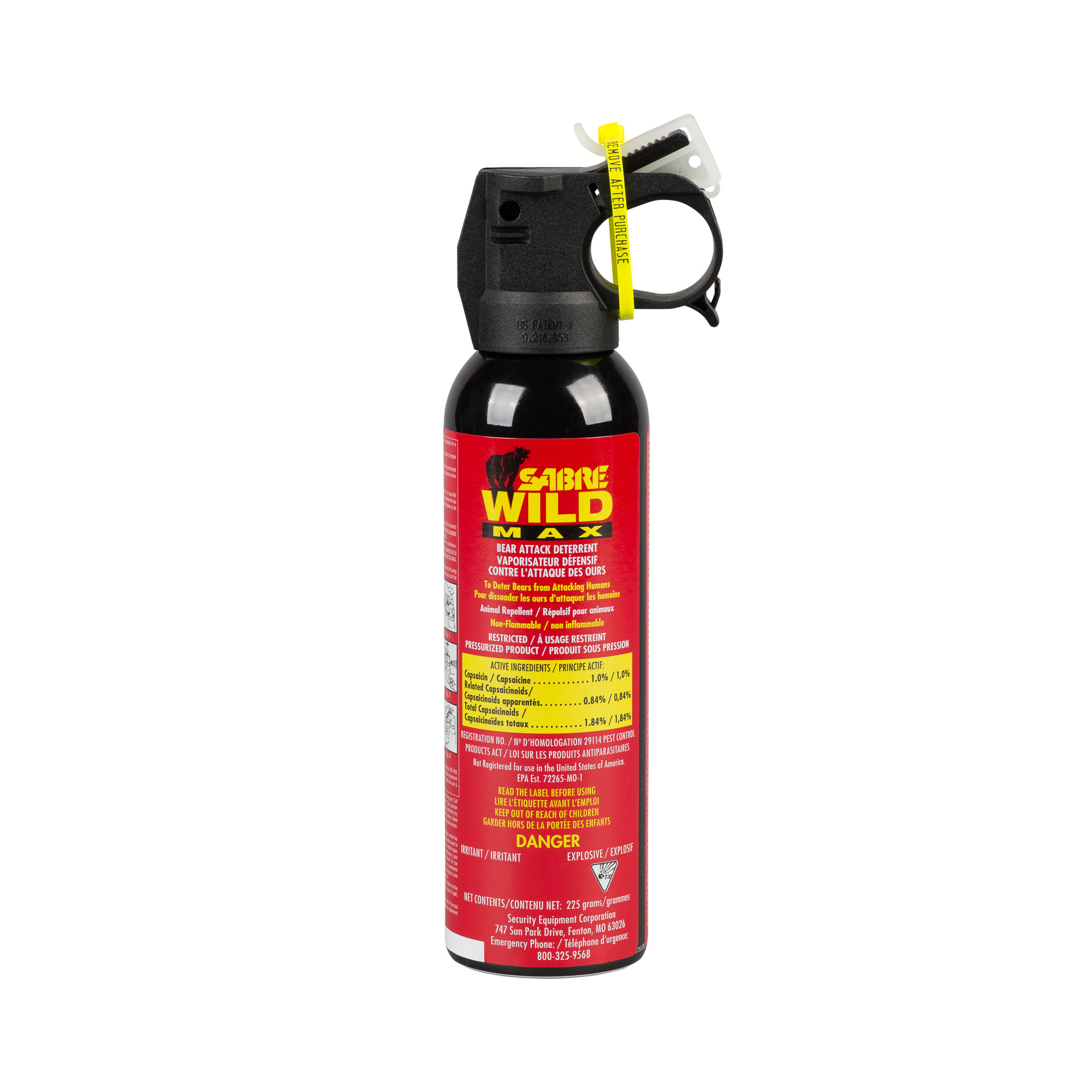 SABRE Frontiersman Xtra 225Gram Bear Spray with GlowintheDark Safety
