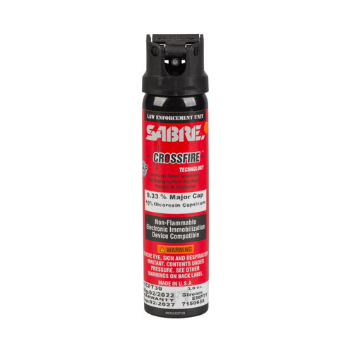 Defense 0.33% MC 3.0 oz Crossfire Stream (MK-4), 89 mL Pepper Spray with Flip Top Safety, Duty Belt Canisters