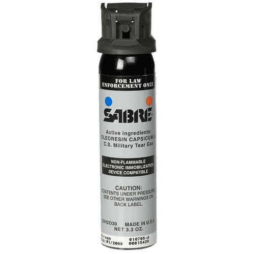 SABRE Advanced OC/CS Blend 3.3 oz Stream (MK-4), 89 mL Pepper Spray with Flip Top Safety, Duty Belt Canisters