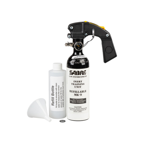 SABRE Inert 12.0 oz MK-9 Training System, Includes Refillable Canister, Refill Bottle, Funnel, and O-Ring