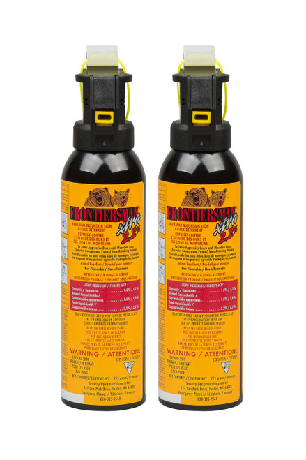 SABRE Frontiersman Xtra 225-Gram Bear Spray & Mountain Lion Spray with Glow-in-the-Dark Safety, 2-Pack SABRE Frontiersman Xtra 225-Gram Bear Spray & Mountain Lion Spray with Glow-in-the-Dark Safety, 2-Pack