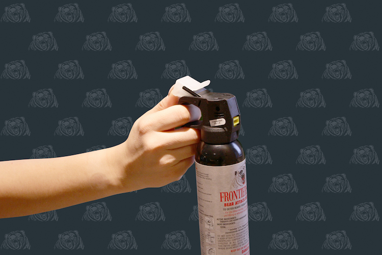 Properly holding the bear spray