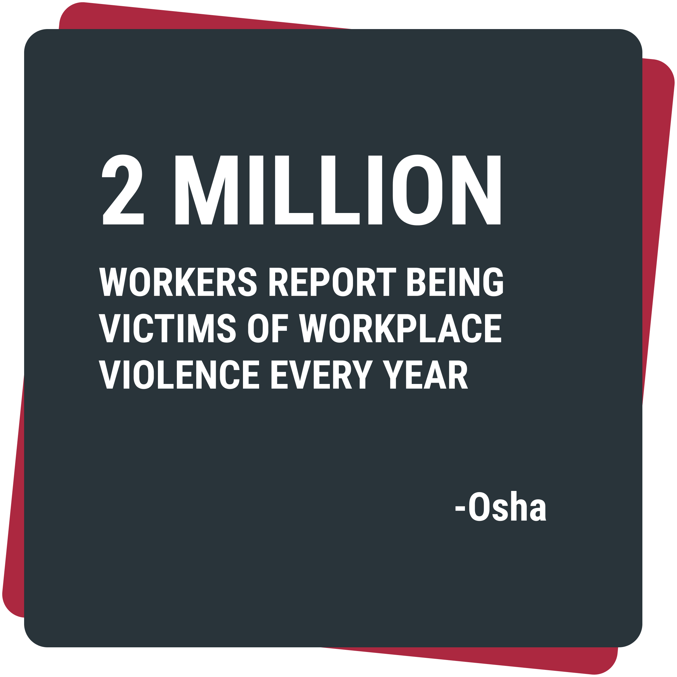 2M workers report being victims of workplace violence every year