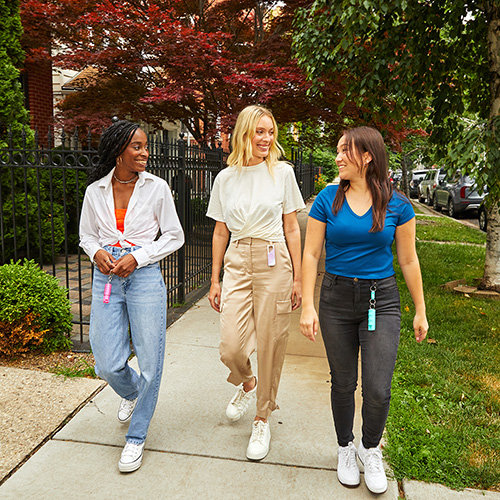 girls walking