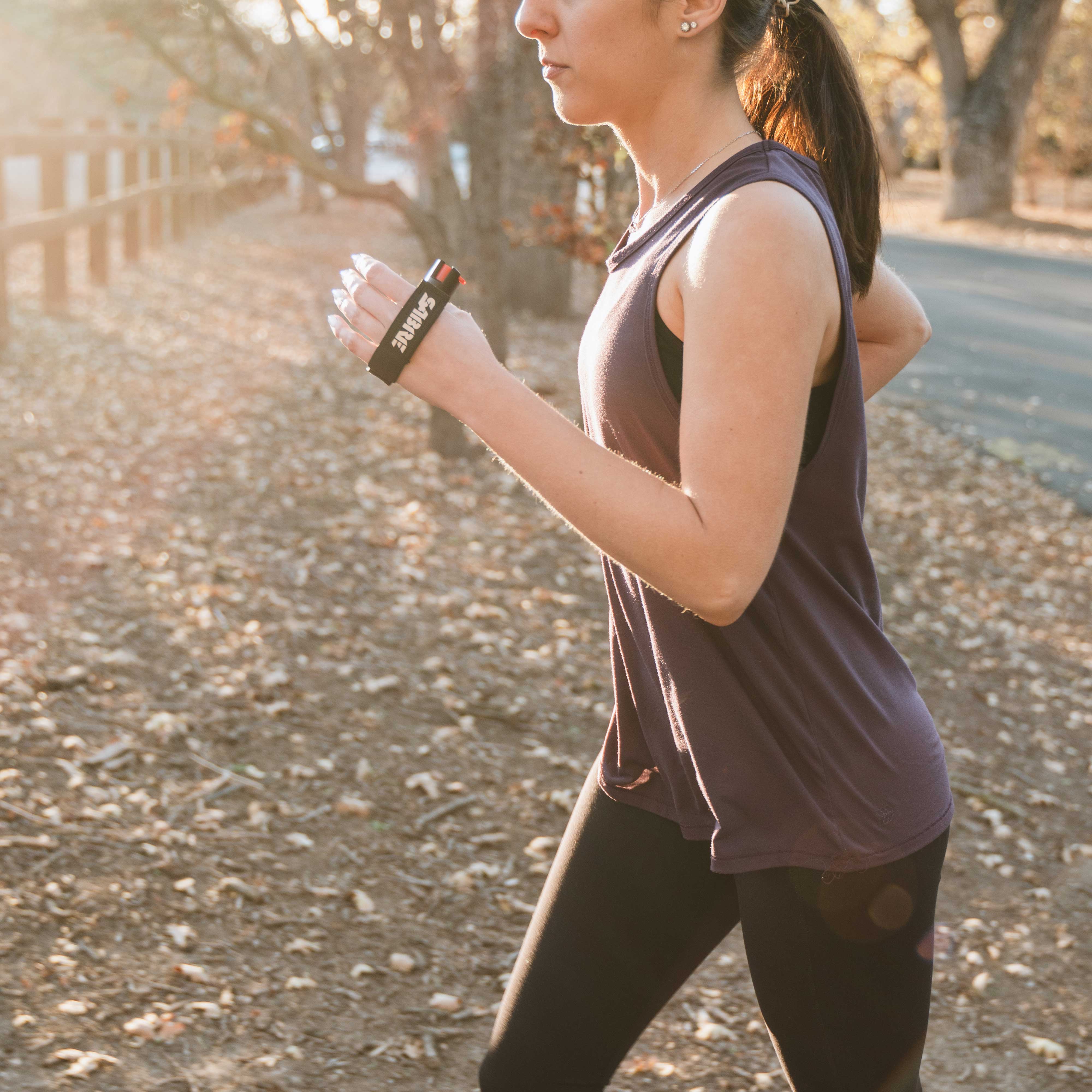 woman running with runner pepper gel