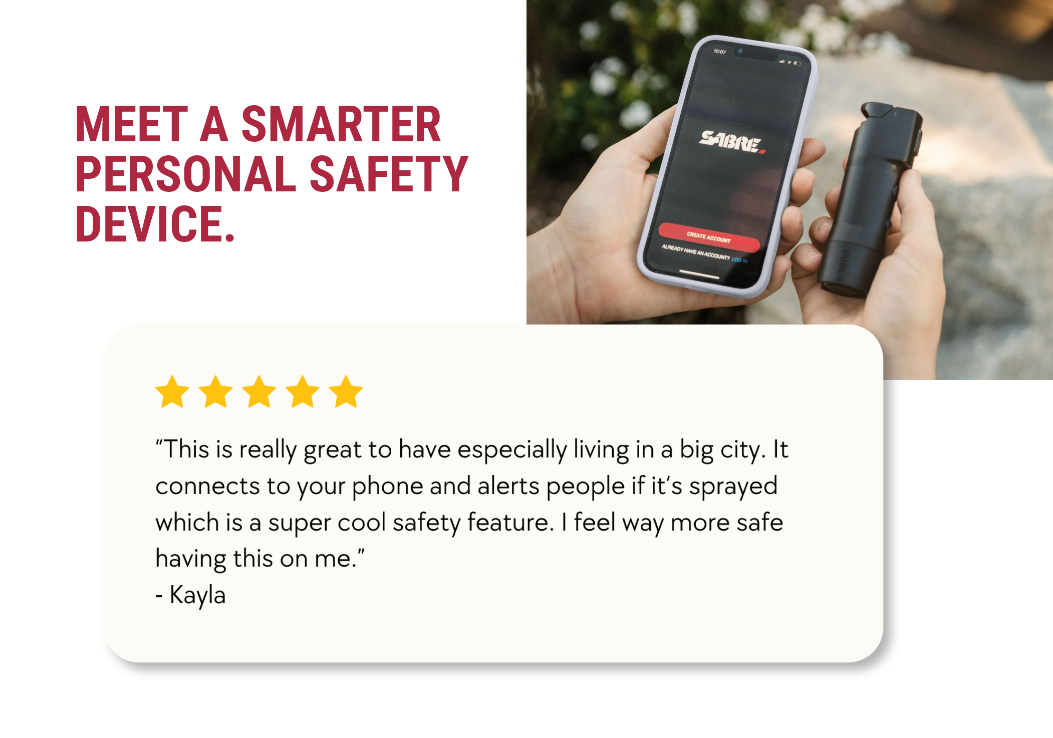 Smart pepper spray banner and customer quote