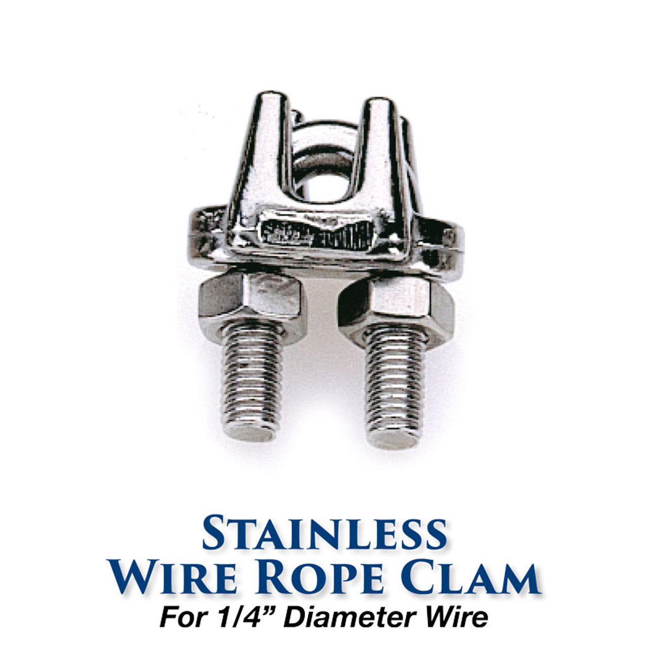 Edson Marine Steering Hardware: Stainless Wire Rope Clamp - 1/4-inch Wire  Size (665ST-250)
