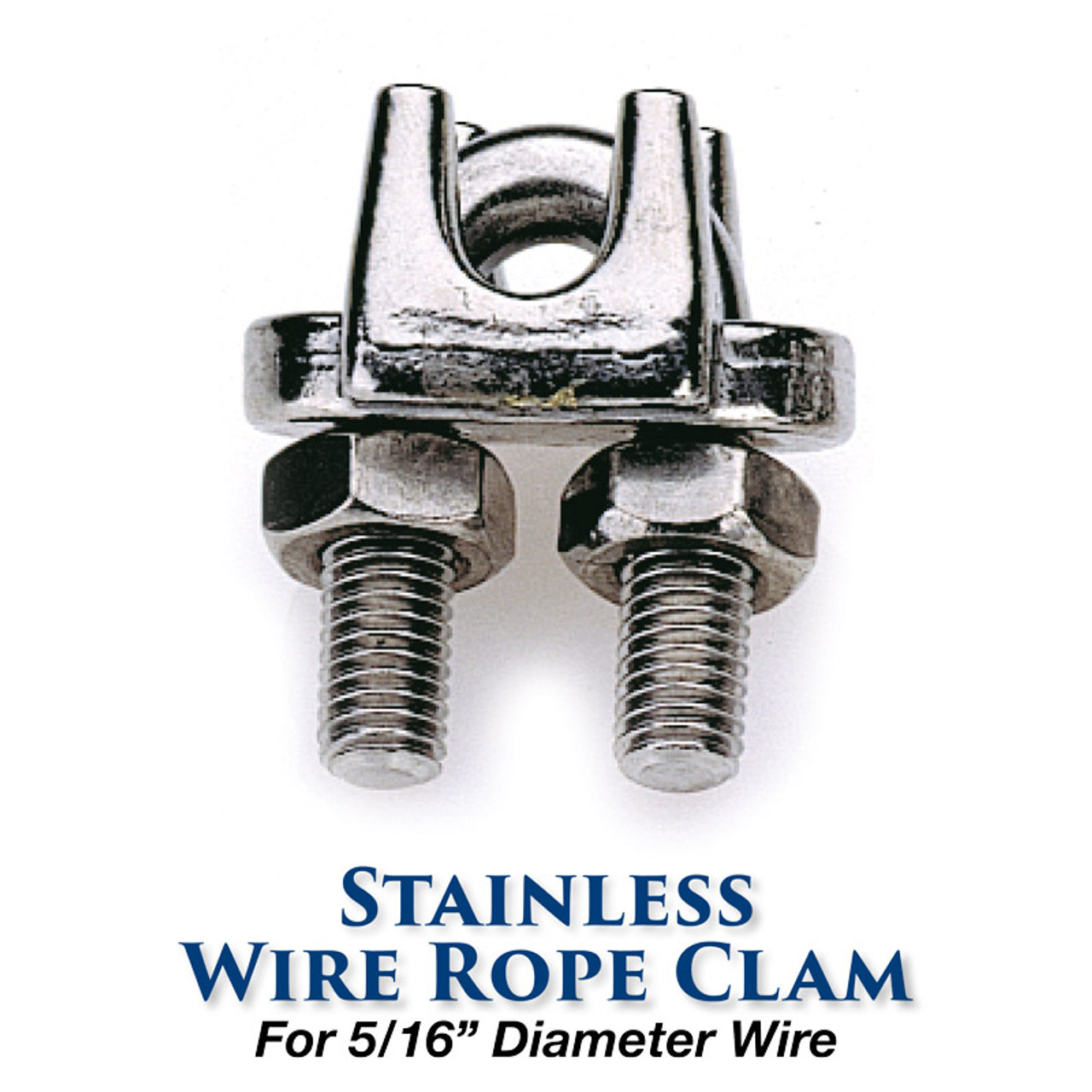 Stainless Wire Rope Clamp - 5/16-inch Wire Size