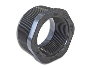 Plumbing Threaded Reducing Bushing, 2" Male NPT to 1.5" Female NPT SCH 80 PVC (160-A-939-PVC) Plumbing Threaded Reducing Bushing, 2" Male NPT to 1.5" Female NPT SCH 80 PVC (160-A-939-PVC)