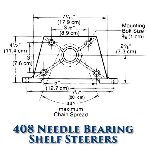 408 Needle Bearing Shelf Steerer - 11 Tooth Sprocket - Tapered Shaft (With Brake) 408 Needle Bearing Shelf Steerer - 11 Tooth Sprocket - Tapered Shaft (With Brake)