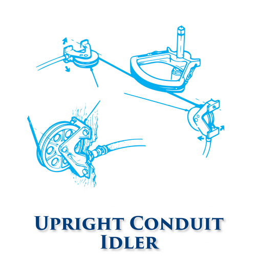 Upright Conduit Idler with Needle Bearings - 8" Sheave (Bronze) Upright Conduit Idler with Needle Bearings - 8" Sheave (Bronze)