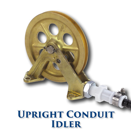 Upright Conduit Idler with Needle Bearings - 8" Sheave (Bronze)