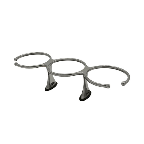 Triple Stainless Steel Drink Holder - Dash Mount