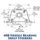 408 Needle Bearing Shelf Steerer - 15 Tooth Sprocket 3/4-inch (#60) Chain - Tapered Shaft (With Brake)