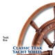 26-inch Classic Teak Yacht Wheel with Teak Rim with 1-inch Straight Hub