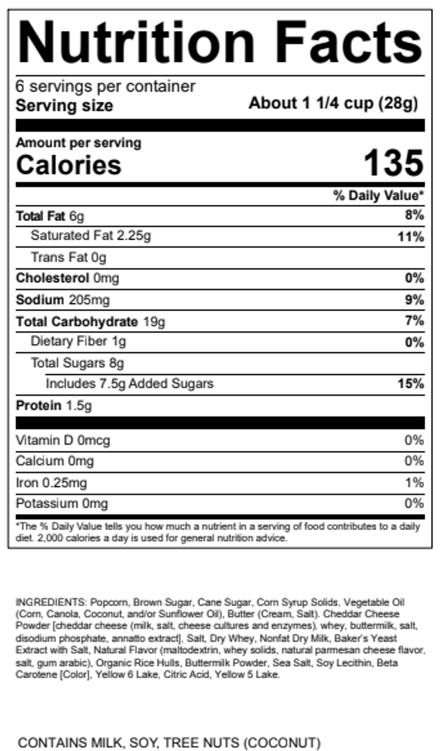 Nutritional Label for Bronze Medal Bundle product