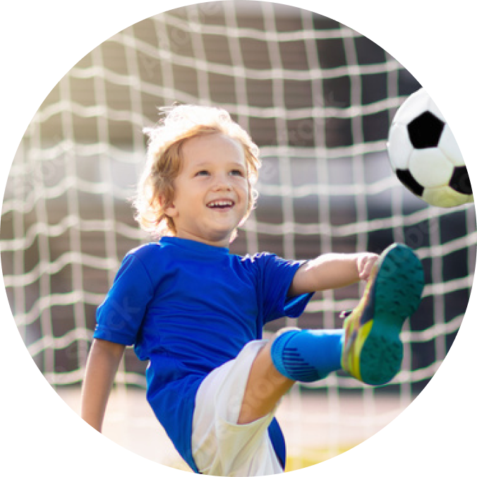 a picture of kid with ball