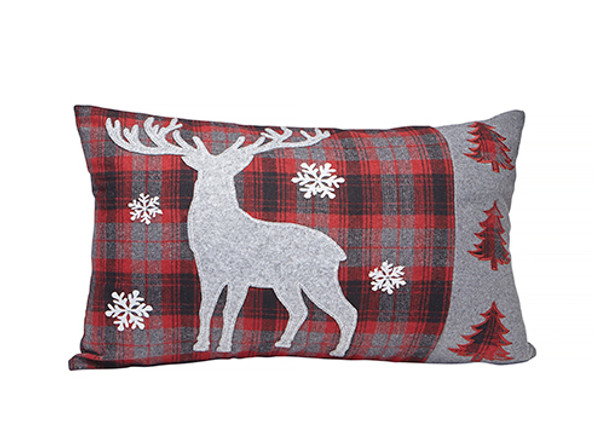 Rectangular deer cushion winter scene at giftopolis.ca