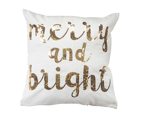 Merry and Bright Christmas Throw Pillow