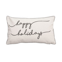 Canadian Happy Holidays embroidered decorative pillow 12 x 20