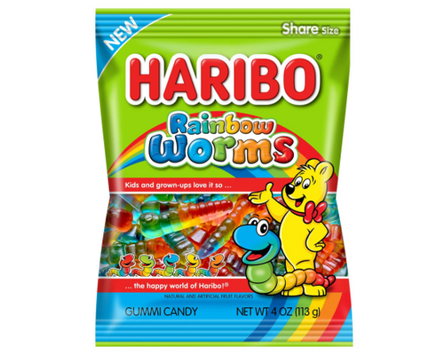 Haribo Rainbow Worms Gummy Candy 113g