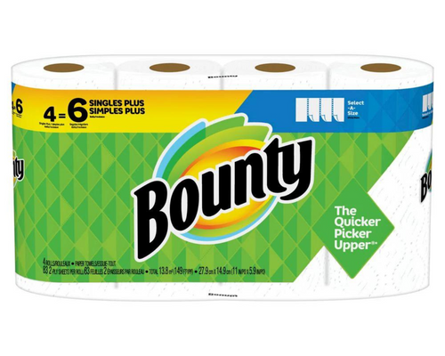 Bounty Paper Towels 4 Rolls 44 2 Ply Sheets