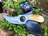 The Sacred Circle Boline is crafted with a beautiful bone handle and features a beautiful curved and sharpened blade with a circle cut out. This knife is perfect for cutting herbs and other items used in herbalism recipes or for the witch's altar use. This beautiful and unique boline comes complete with a decorative sheath for blade protection and safe storage.
