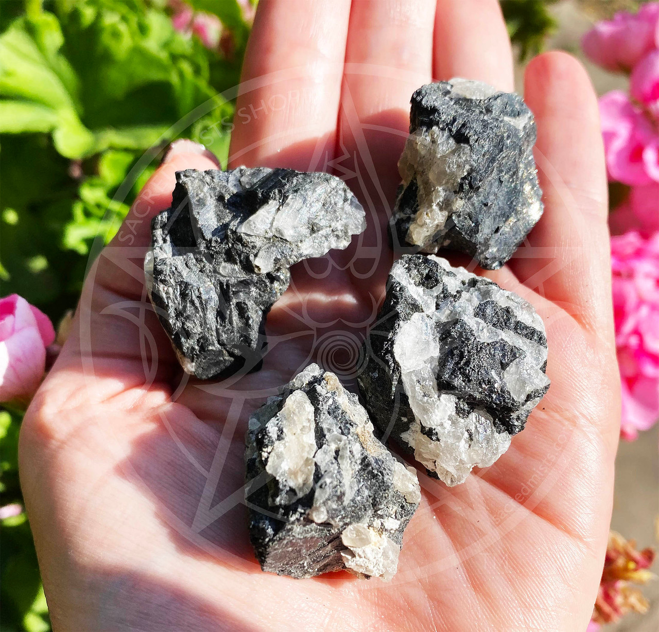 Black Tourmaline in Natural Matrix | Sacred Mists Shoppe