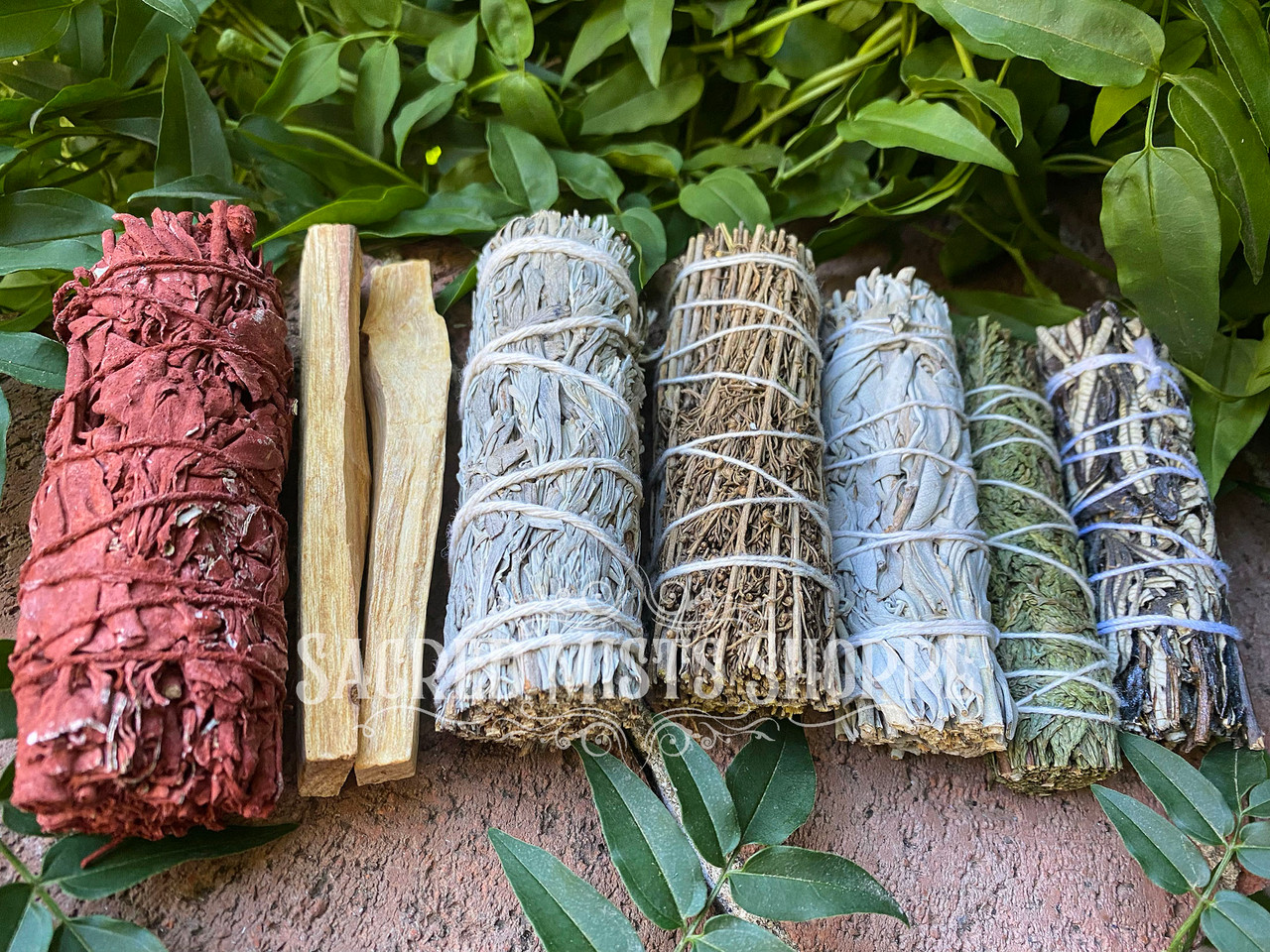 Complete Smudge Set Organic with Seven Types Sage, Palo Santo, Cedar, Yerba  Santa, Ritual, Incense