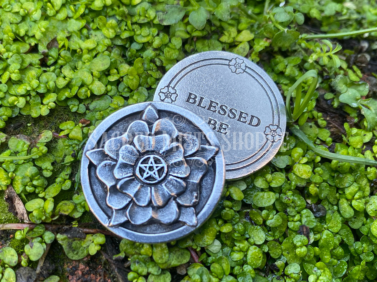 Wisdom of the Witch Pewter Pocket Blessing Handmade for Offerings,  Affirmations, Worry Stone, Witch