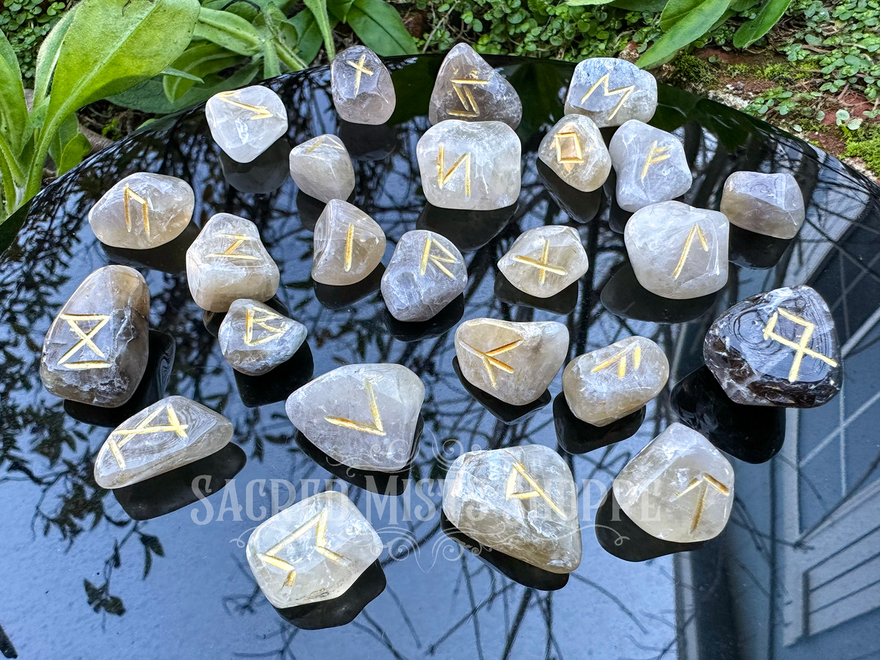 Citrine Gemstone Elder Futhark Rune Set for Divination, Viking Runes ...