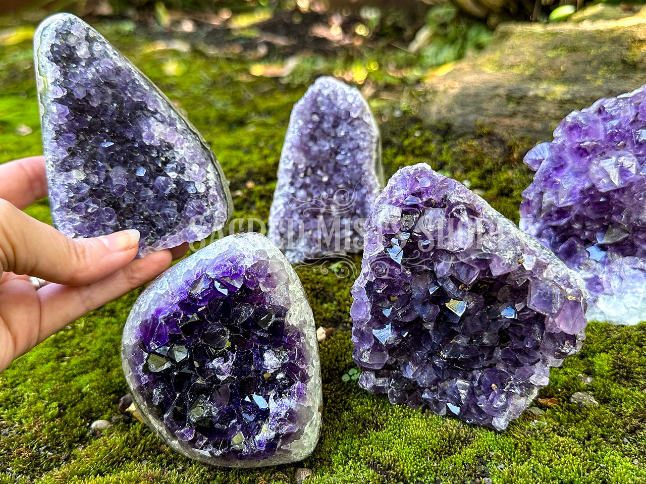 Amethyst Cathedral Crystal Geode with Flat Base for Meditation,  Spirituality, Calming, Home Decor