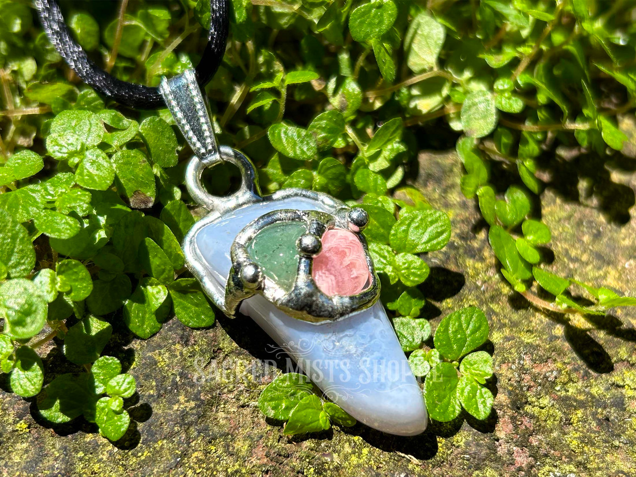 Gemstone Pendant Crazy Lace Agate Jewelry Blue Lace Agate Pendant