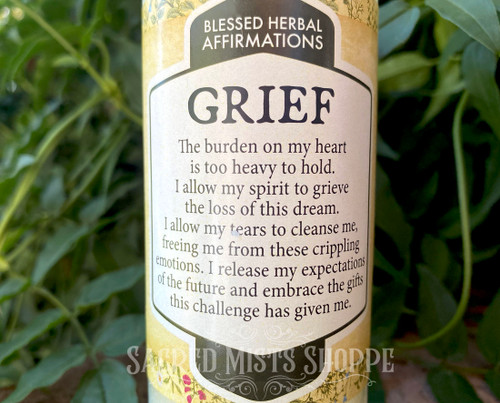 Grief Affirmation Pillar Candle for Healing, Peace, Letting Go, Finding Strength, Candle Magick, Ritual, Altar Candle, Wicca, Witchcraft