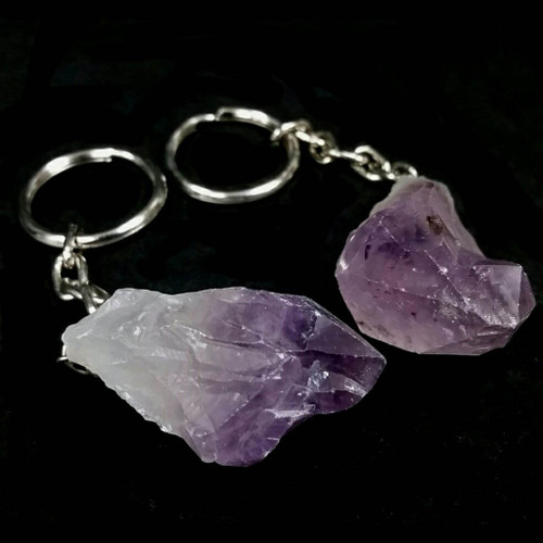 Amethyst Crystal Keychain