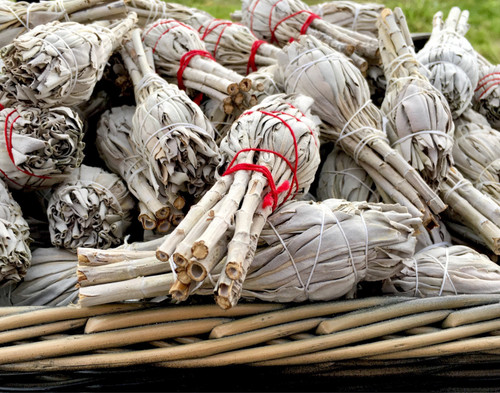 White sage from California torch style mini bundle for witchcraft, Wicca, Native American, pagan, new age, smudging, purification, clearing, rituals.