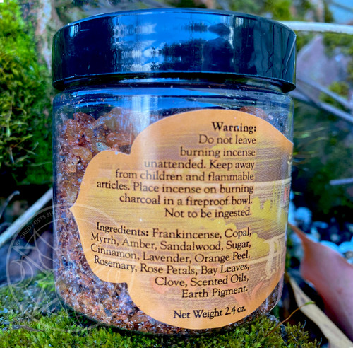 Ananda Clearing Negativity Resin Incense Jar. This exotic resin incense is Certified Vegan, made in accordance to ancient shamanic wisdom, blended and infused with prayers and special mantras. Its authentic aroma is so powerful that a 1/2 teaspoon of resin on a small piece of charcoal fills a room with its mood transforming scent and properties, clearing negativity in one‚Äôs space.