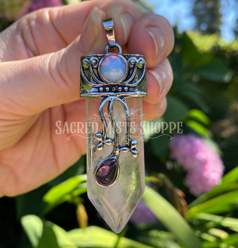 CHAKRA Crystal Pendant - Amethyst, Tigers Eye, Clear Quartz - Crystal –  Throwin Stones