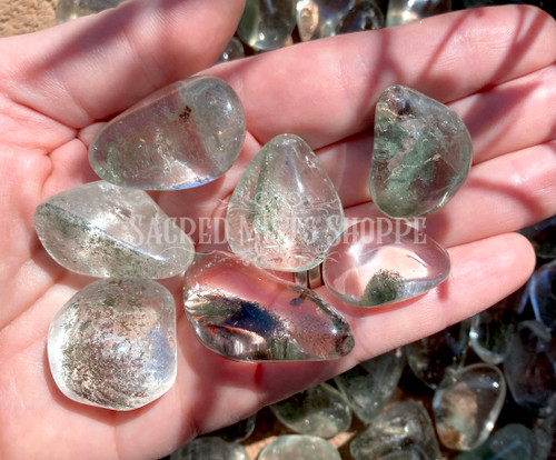 Phantom Included Clear Quartz Crystal Tumbled Stone for Auric and Energetic Balancing, Emotional Healing, Energy Amplification, Crystal Grid