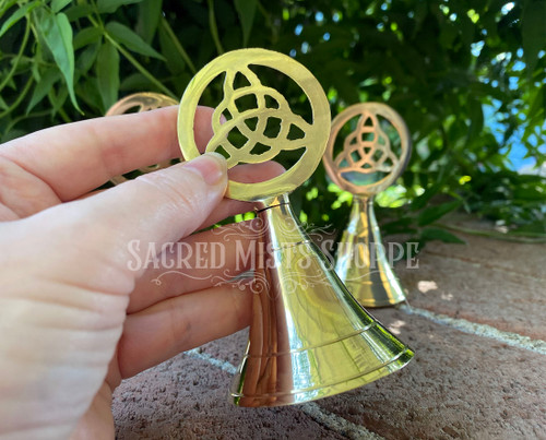 Triquetra Brass Altar Bell for Ritual, Ceremony, Energy Transmutation, Cleansing, Calling the Goddess, Witch's Altar, Witchcraft, Altar Bell