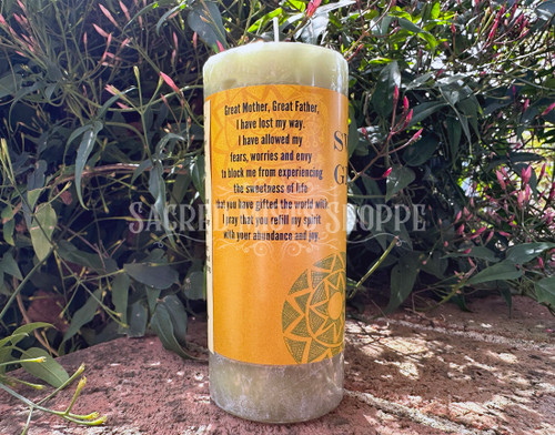 Sweet Grass 2x4 Pillar Candle for Cleansing, Purification, Uplifting Energies, Sacred Space, Ritual, Ceremony, Candle Magick,