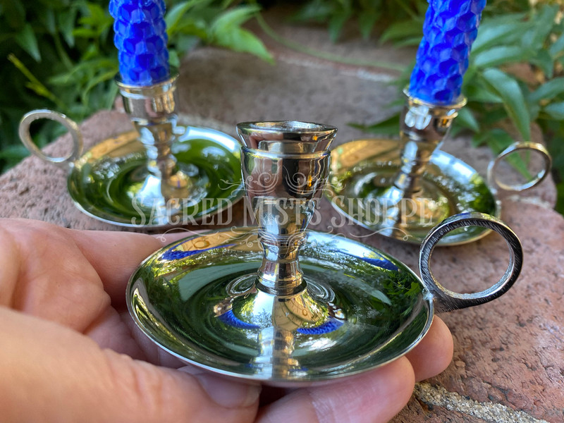 Brass Chamber Stick Candle Holder – The Four of Wands