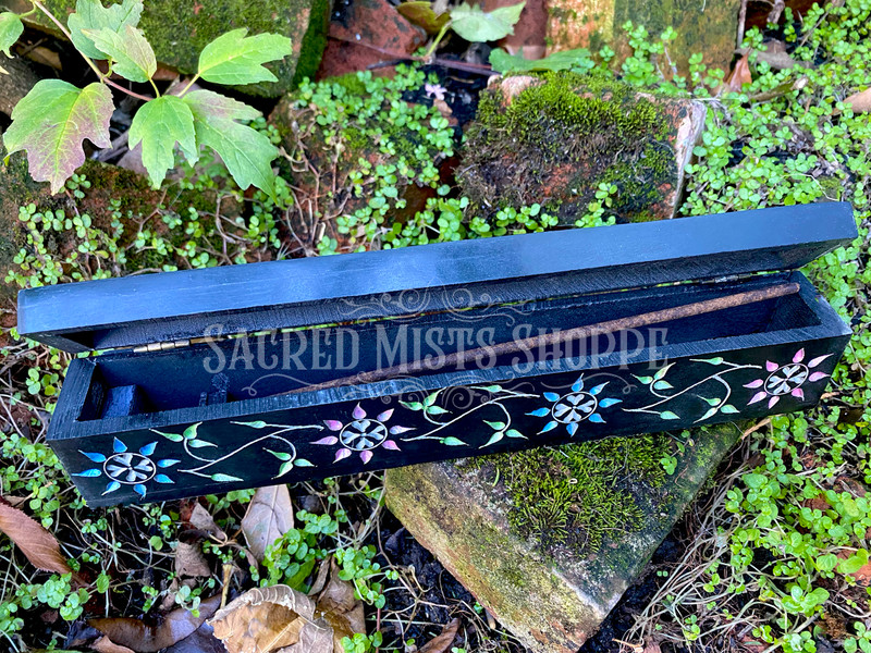 Soapstone Stick & Cone Incense Burner Coffin Box for Sacred Space, Burning Incense, Spells, Rituals, Meditation, Ash Catch, Altar Decor